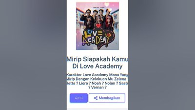 Mirip siapakah kamu di love academy?