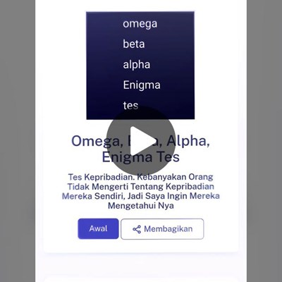 Tes omega, Alpha, Enigma, beta